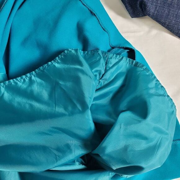 Calvin Klein Women’s Size 4 Blue Sheath Dress Sleeveless Ruched Panel Cocktail - Picture 4 of 7